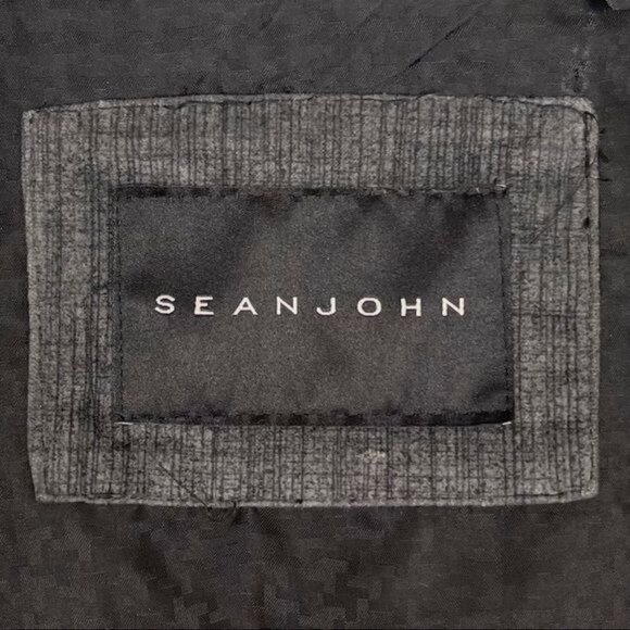 SEAN JOHN gray and black bomber jacket front zipper Medium - Picture 5 of 5